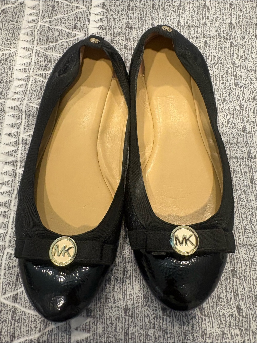Michael Kors Black MK Logo Ballet Flats